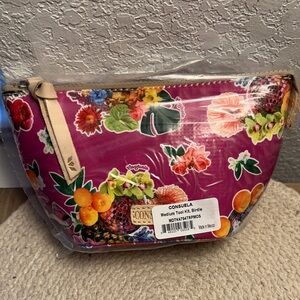 Consuela (Birdie) Pink Floral & Fruit Tool/Cosmetic Bag